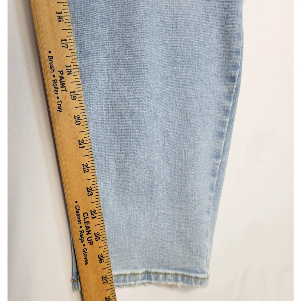 Ava & Viv Jeans Womens 26 Light Blue Mid Rise Skinny Stretch Raw Hem Denim New‎